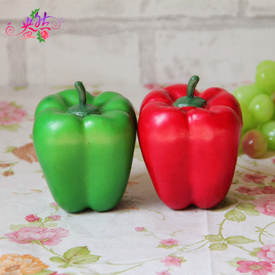 厂家批发仿真菜椒甜椒 红青辣椒模型 假蔬菜家装工艺饰品摄影道具