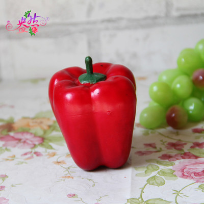 厂家批发仿真菜椒甜椒 红青辣椒模型 假蔬菜家装工艺饰品摄影道具